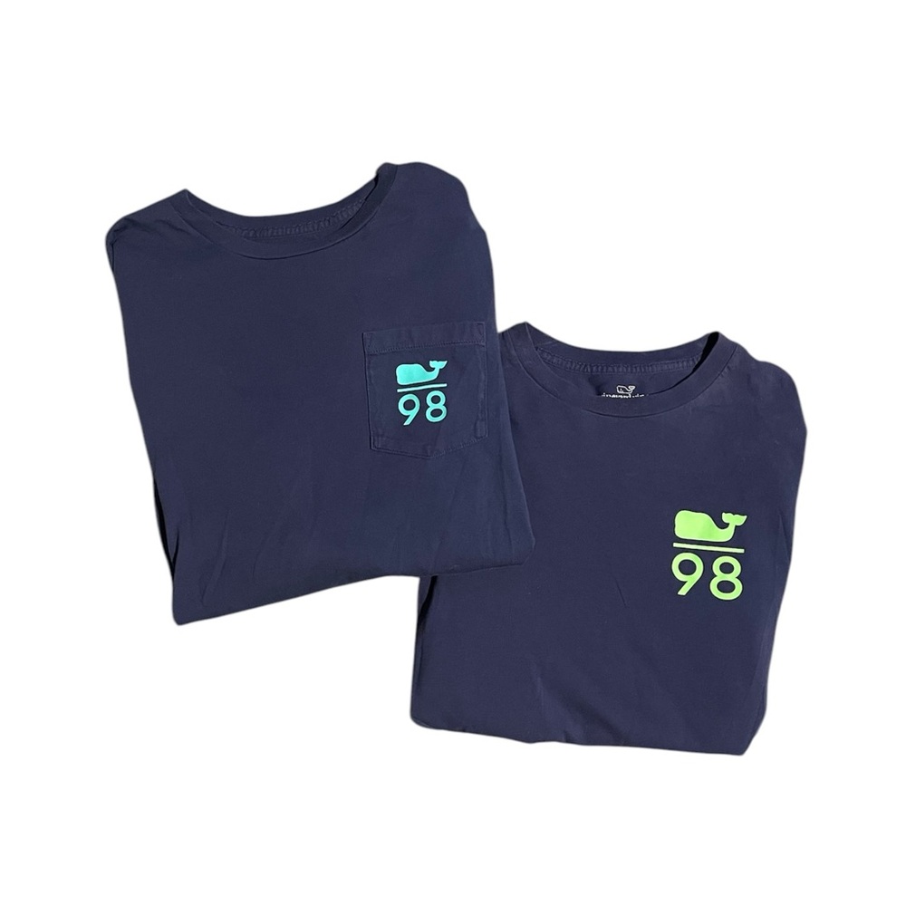 Bundle of Vineyard Vines Youth Green & Turquoise Whale Graphic Long Slee… - Picture 2 of 6